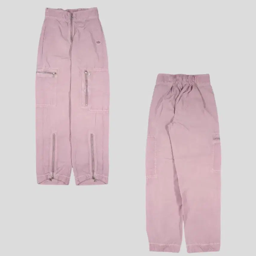 [BUNJANG] Adidas Adicolor Washed Trefoil Logo Garment-Dyed Cargo Track Pants / 아디다스 아디컬러 워시드 인디핑크 트레포일 로고 스트릿 뒷밴딩 HG1088 가먼트다잉 트랙팬츠 카고바지 카고팬츠 25-27