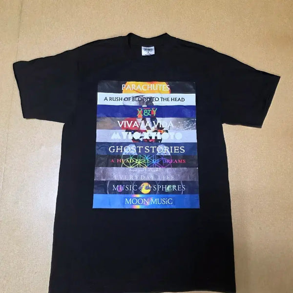 [BUNJANG] Shaka Wear Coldplay 2025 Seoul Concert Official Album Artwork Printing Short-Sleeve T-Shirt / 샤카웨어 콜드플레이 2025년 내한 공연 프린팅 반팔티