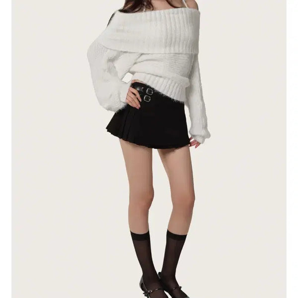 [BUNJANG] Glossier Buckle Pleated Skirt / 클리시어 버클 플리츠 스커트