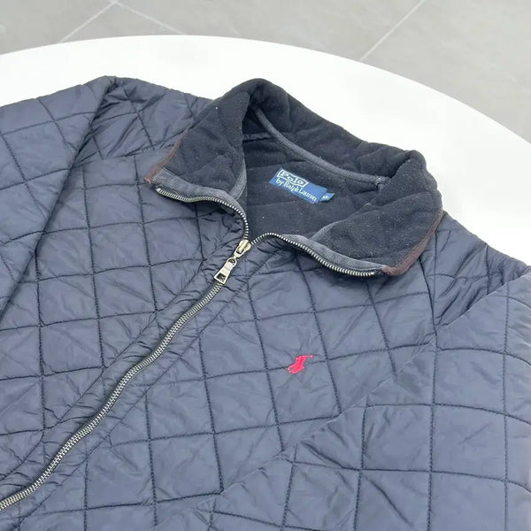 [BUNJANG] Polo Ralph Lauren Corduroy Color Block Quilting Barracuda Jacket Navy XL / 폴로 코듀로이 배색 퀼팅 바라쿠다 자켓 네이비 XL 105