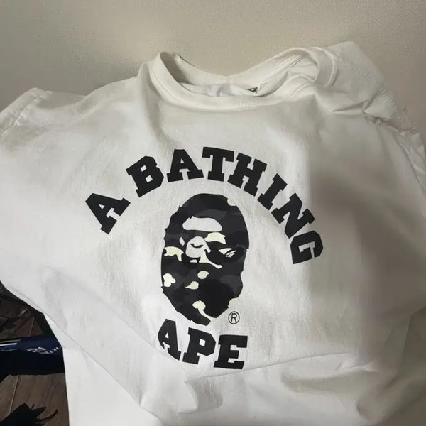 [BUNJANG] A BATHING APE Short Sleeve T-Shirt White 2XL / A BATHING APE 베이프 반팔 티셔츠 흰색