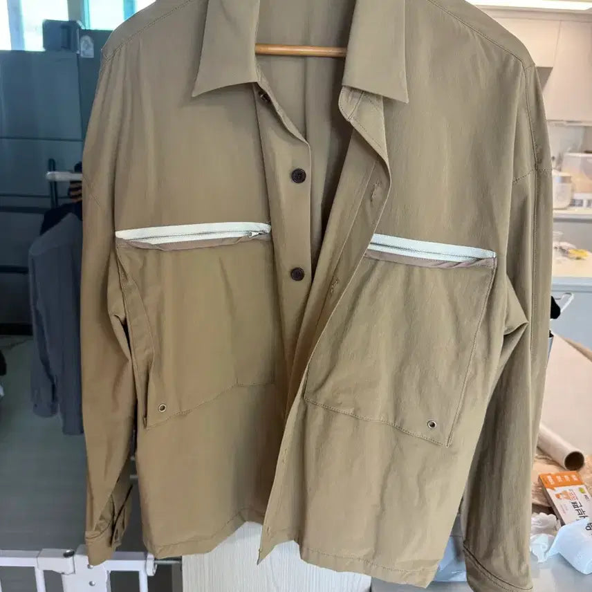 [BUNJANG] System Homme Beige Shirt Jacket Size 105 / 시스템 옴므 베이지 셔츠 자켓 105사이즈감