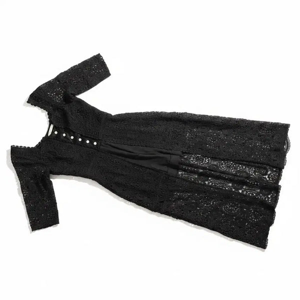 [BUNJANG] Black Crochet One-Piece Jumpsuit / 블랙 크로셰 일체형 점프수트