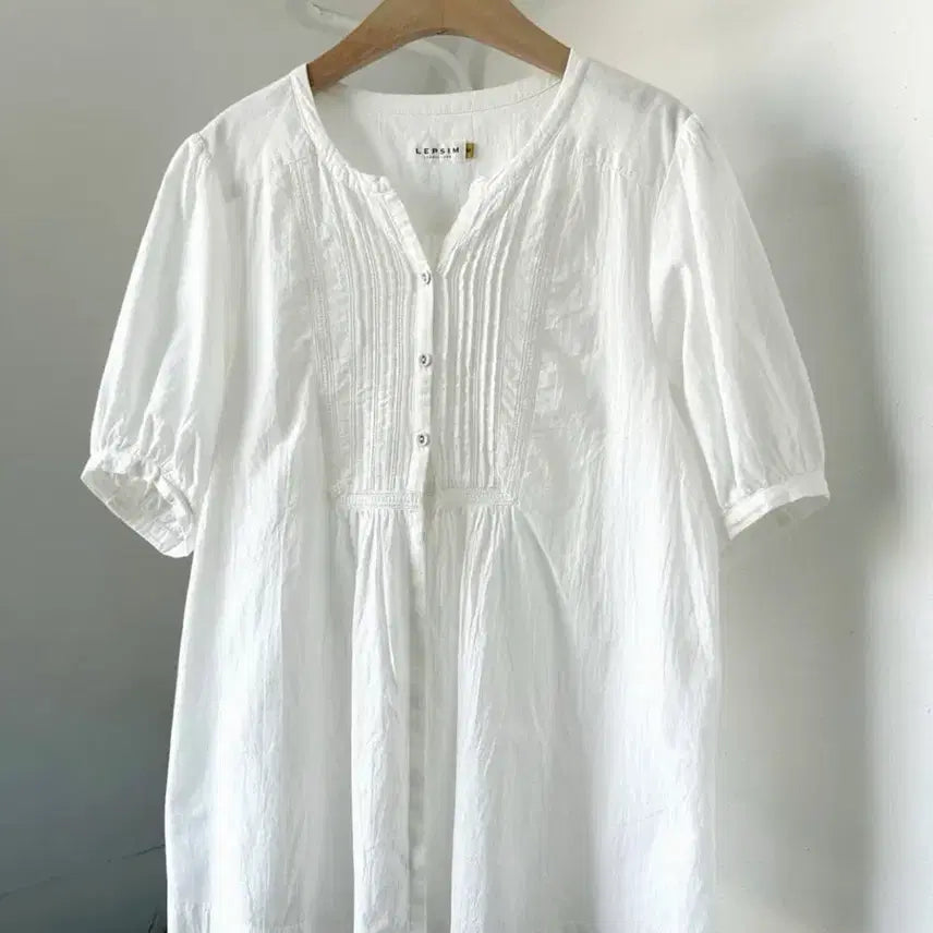 [BUNJANG] Lorizfarm Morigirl Pintuck White Blouse / 로리즈팜 모리걸 핀턱 화이트 블라우스