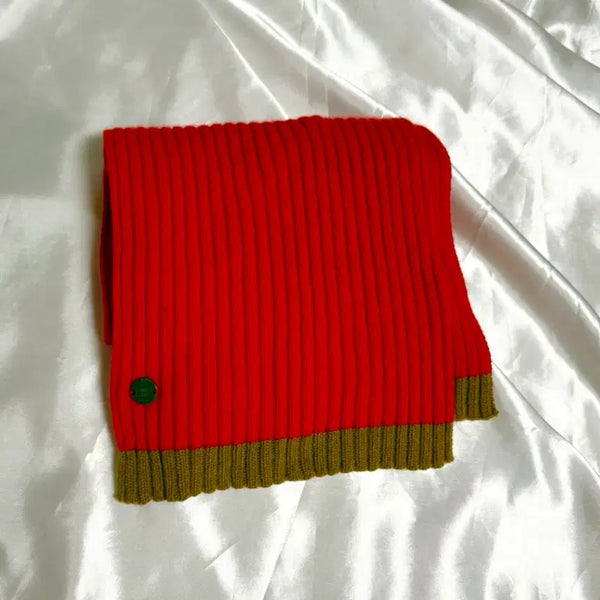 [BUNJANG] Diesel Vintage Muffler Scarf Red Brown / 디젤 빈티지 머플러 목도리 빨강 빨간 레드 갈색 브라운
