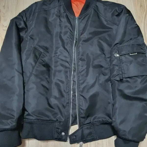 [BUNJANG] Solid Homme MA-1 Bomber Jacket Black / 솔리드옴므 MA-1 마원 블랙 48사이즈
