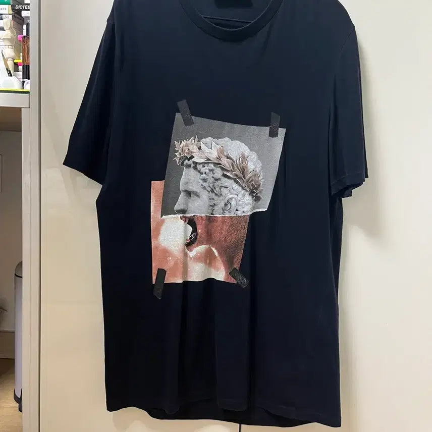 [BUNJANG] Neil Barrett Navy T-Shirt with Graphic Print / 닐바렛 티셔츠