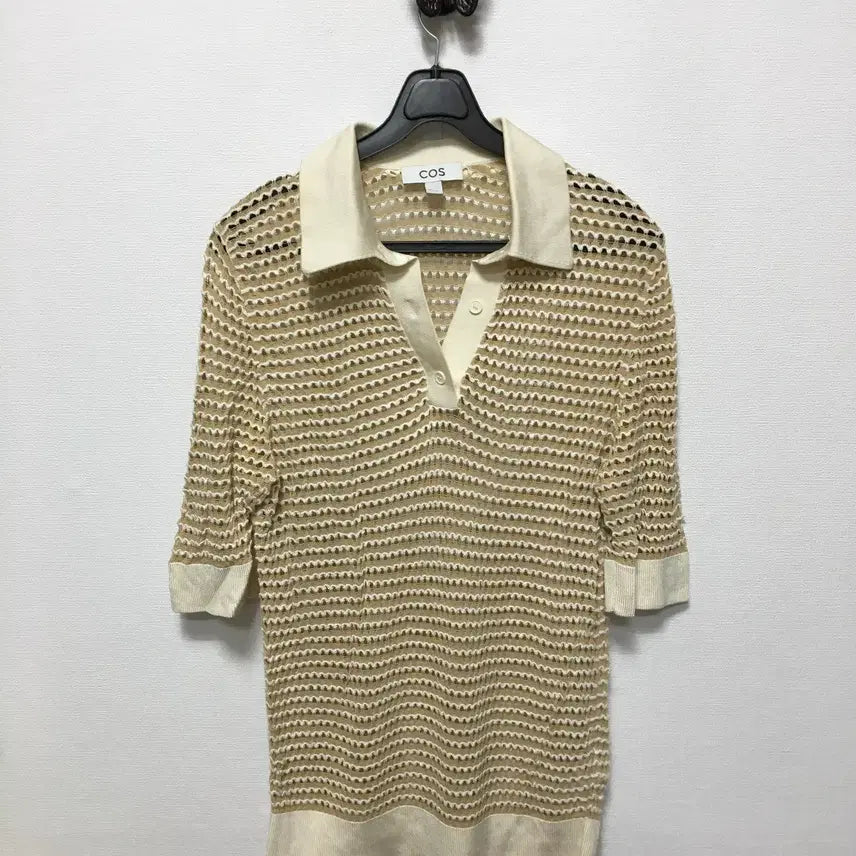 [BUNJANG] COS Women's Short Sleeve Collar Neck Summer Knit Tee / COS코스 여성 반팔 카라넥 썸머 니트티