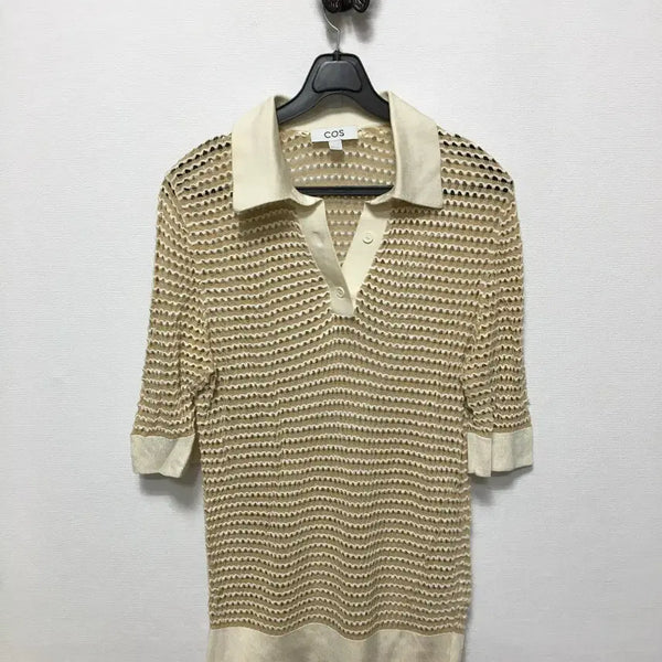 [BUNJANG] COS Women's Short Sleeve Collar Neck Summer Knit Tee / COS코스 여성 반팔 카라넥 썸머 니트티