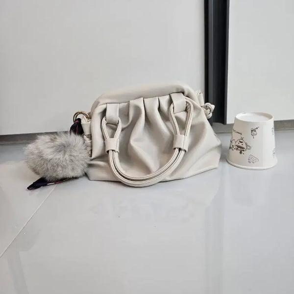 [BUNJANG] Ivory Shirring Dumpling Tote Bag / 아이보리 셔링 덤플링 토트백(새상품)