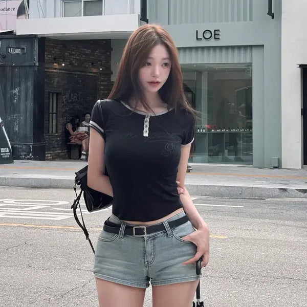 [BUNJANG] Kinda Mi Low-Waist Denim Shorts with Hip Padding M / 카인다미 골반볼륨업 로우웨스트 연중청 숏팬츠_골반뽕 청바지 M