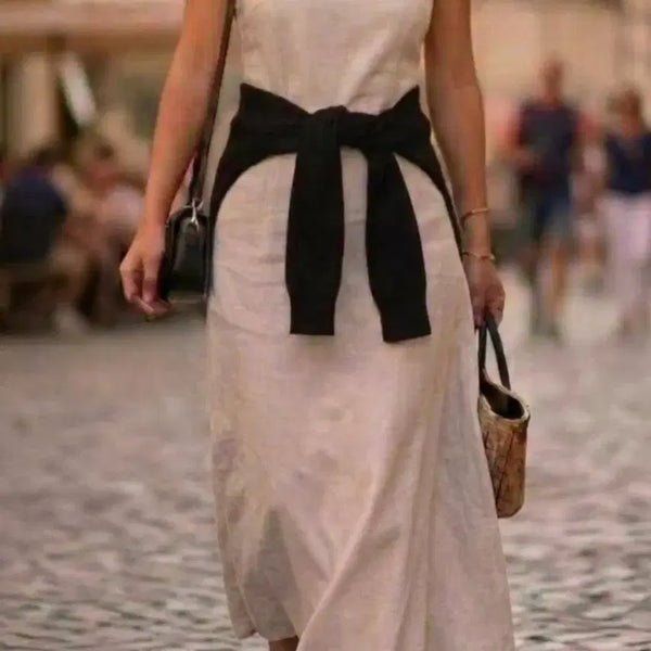 [BUNJANG] Sleeveless Maxi Dress Cream Rayon Nylon Blend / 나시 원피스 크림 색상