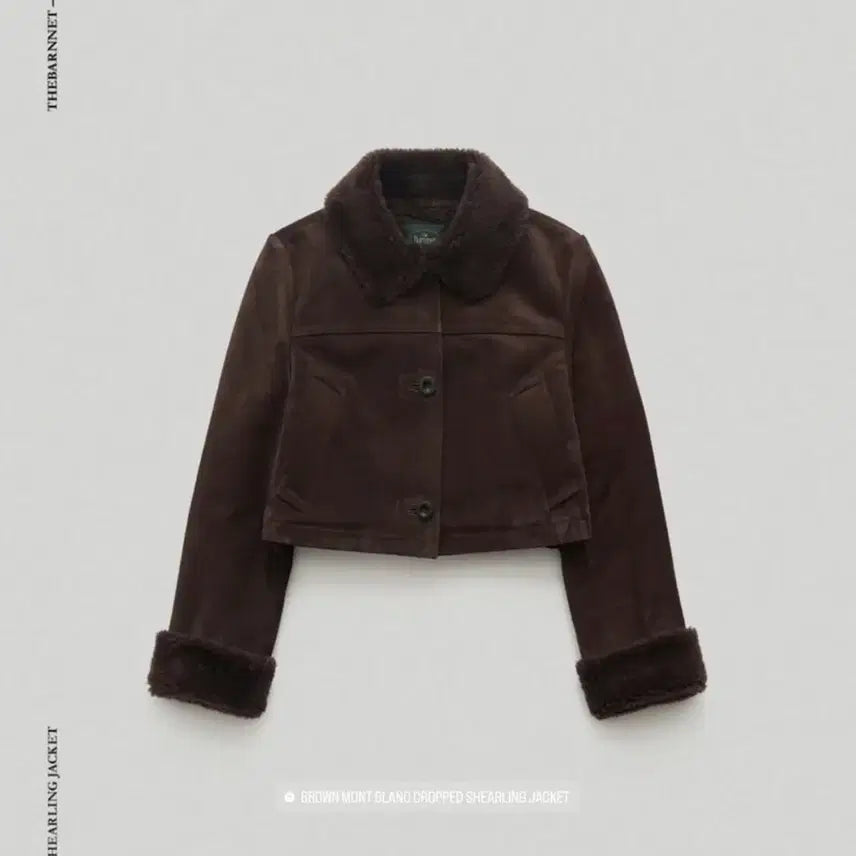 [BUNJANG] The Barnet Mont Blanc Cropped Shearling Jacket Brown / 더바넷 브라운 몽블랑 크롭 시어링자켓