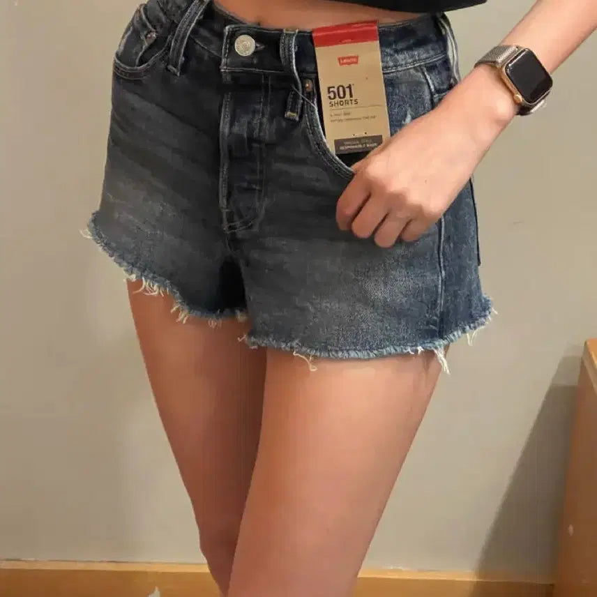 [BUNJANG] Levi's 501 High Rise Button Fly Denim Shorts / 리바이스 반바지 501 하이라이즈 버튼 플라이 데님 팬츠