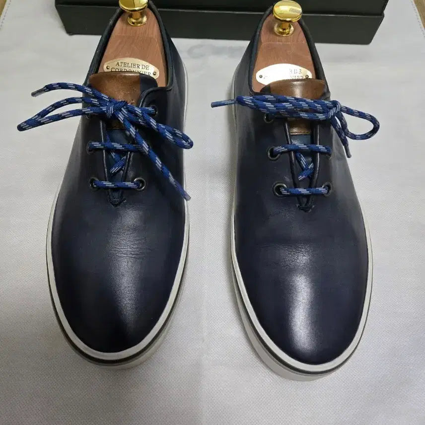[BUNJANG] Berluti Navy Leather Sneakers Size 6 / 벨루티 스니커즈 6