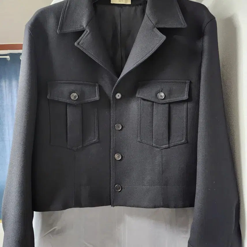 [BUNJANG] RECTO Kyle Military Jacket Black / 렉토 카일 밀리터리 울 자켓 (블랙)