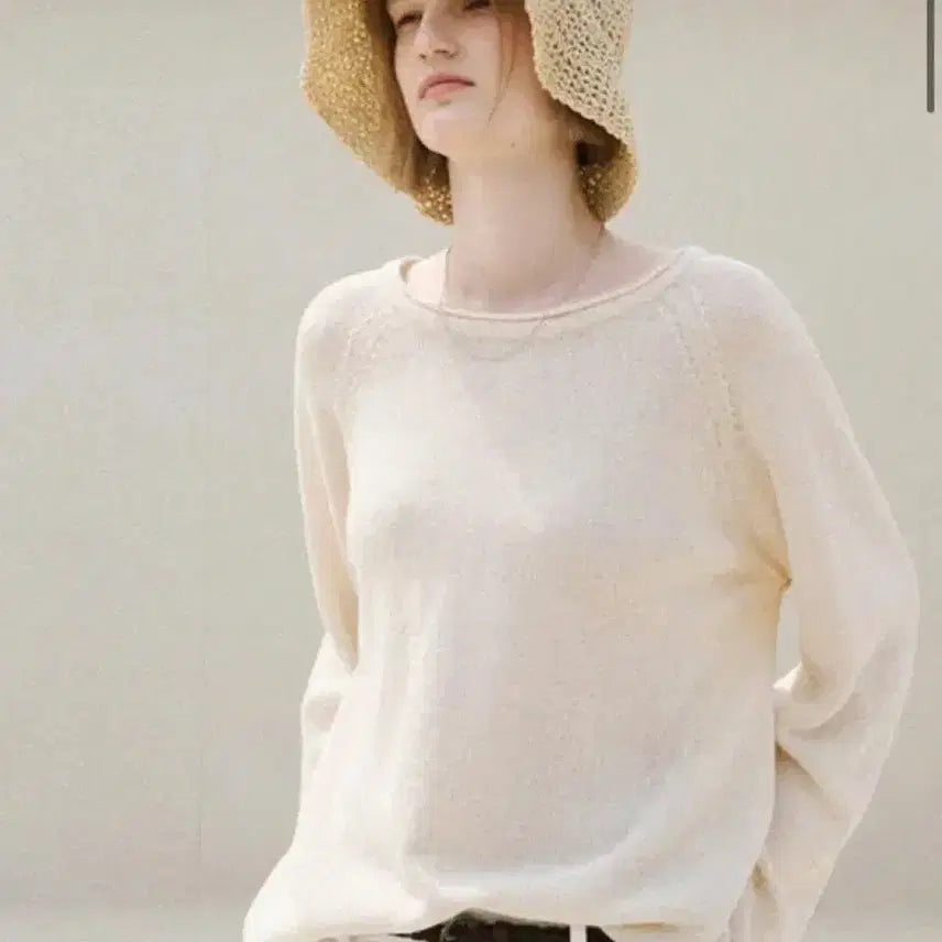 [BUNJANG] Off and Away Breeze Summer Sheer Knit - Beige / 브리즈 썸머 시어 니트