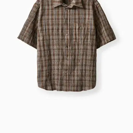 [BUNJANG] Years Ago Overdyed Wrinkle Check Half Shirts Mandarin Size 2 / 이얼즈어고 반팔셔츠 2사