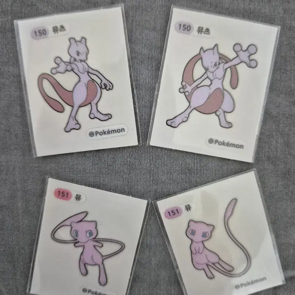[BUNJANG] Pokemon Stickers (Ttibusil) Set - Mewtwo & Mew / 포켓몬 띠부씰 1세대 뮤츠 뮤 띠부실 일괄 판매.