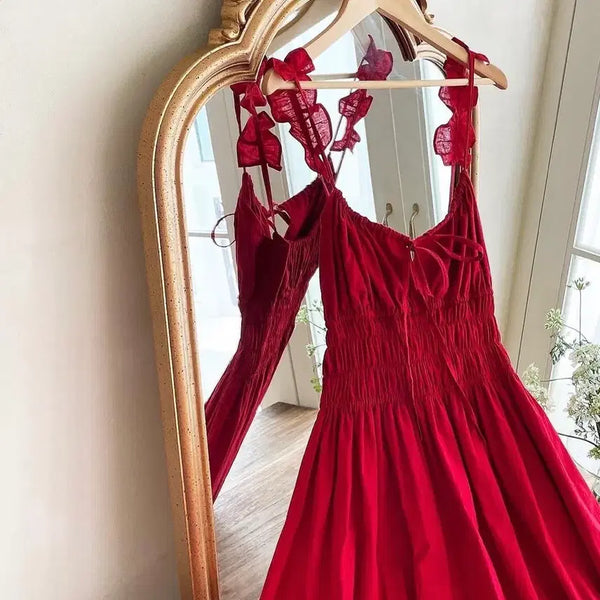 [BUNJANG] Eva Bin Sunset Red Dress - Size S / (새상품,정가15만원)에바빈 선셋 레드 드레스S