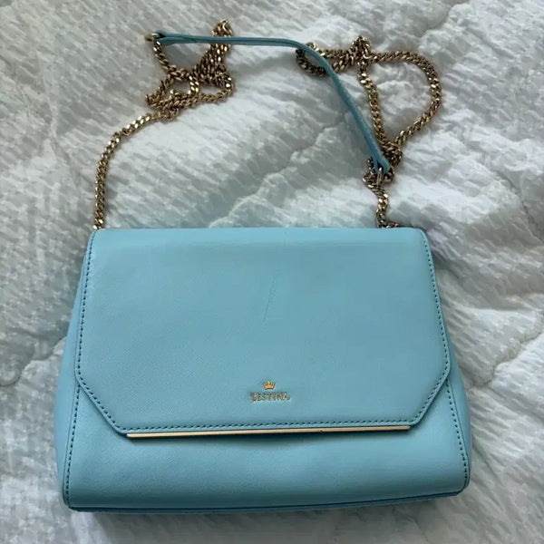 [BUNJANG] J.ESTINA Chain Crossbody Bag Sky Blue / 제이에스티나 체인  크로스백 스카이블루