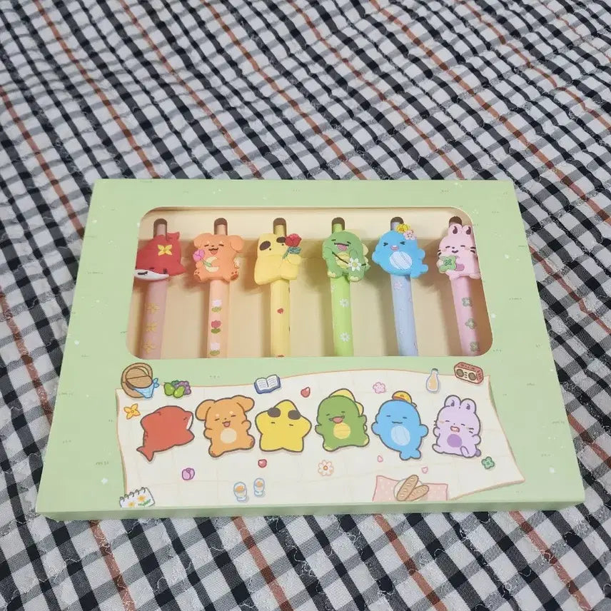 [BUNJANG]  잠뜰TV Pixelly Spring Figure Ballpoint Pen Set (6 Types) / 잠뜰tv 픽셀리 봄 피규어 볼펜 6종 세트