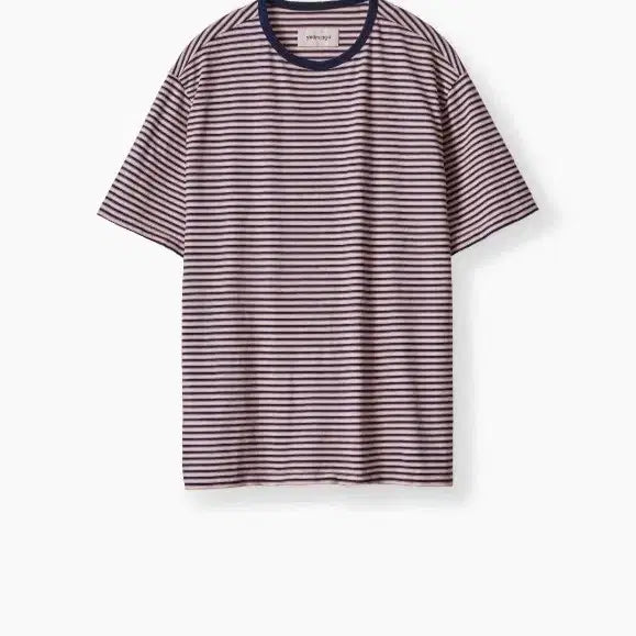 [BUNJANG] Earlesgo Kuvaika Basque Tee V.3 Navy/Pink Stripe Size 2 (M) / 이얼즈어고 반팔 티셔츠 2사