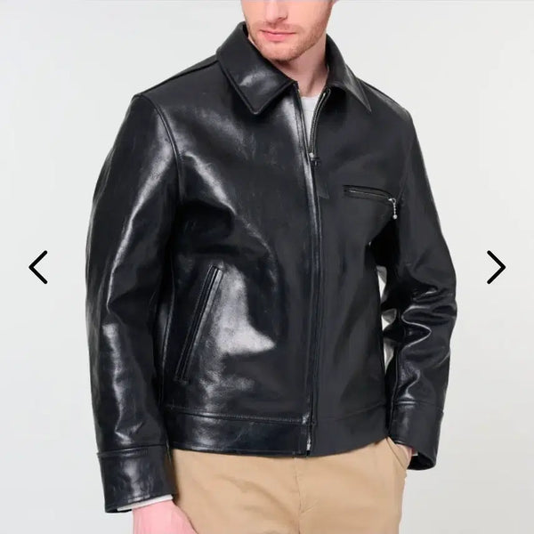 [BUNJANG] Ferrara Korea Black Calfskin Leather Sports Jacket L / 페라라코리아 블랙 소가죽 스포츠 자켓 L