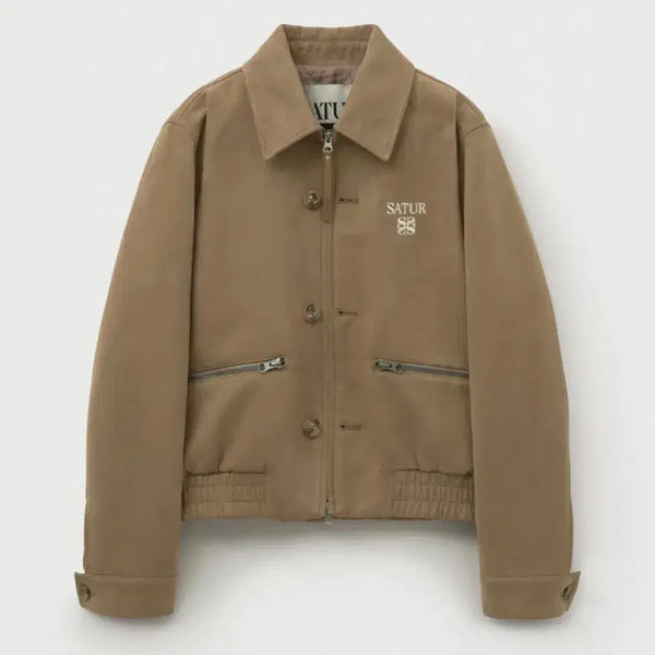 [BUNJANG] Teo Faux Suede Short Jacket Beige / 테오 폭스 스웨이드 숏 자켓 베이지 S