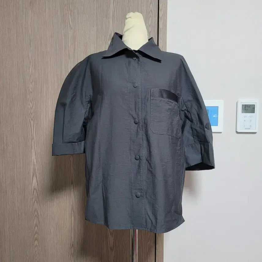 [BUNJANG] Objet Charcoal Puff Sleeve Blouse / 오브제 고급스런 퍼프소매 차콜 블라우스