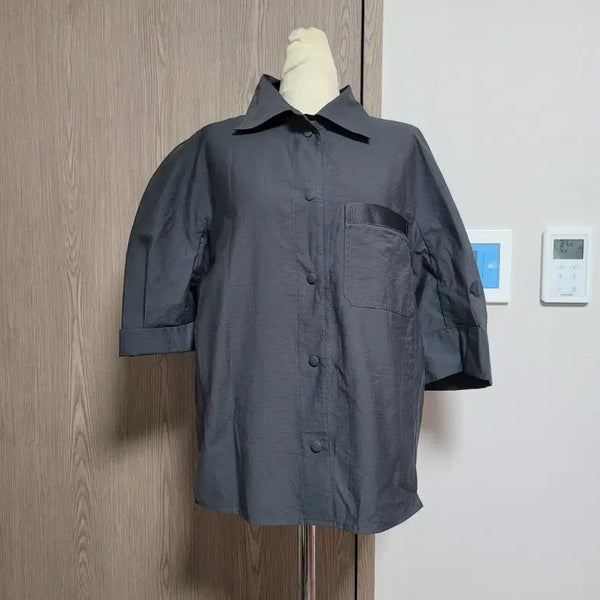 [BUNJANG] Objet Charcoal Puff Sleeve Blouse / 오브제 고급스런 퍼프소매 차콜 블라우스