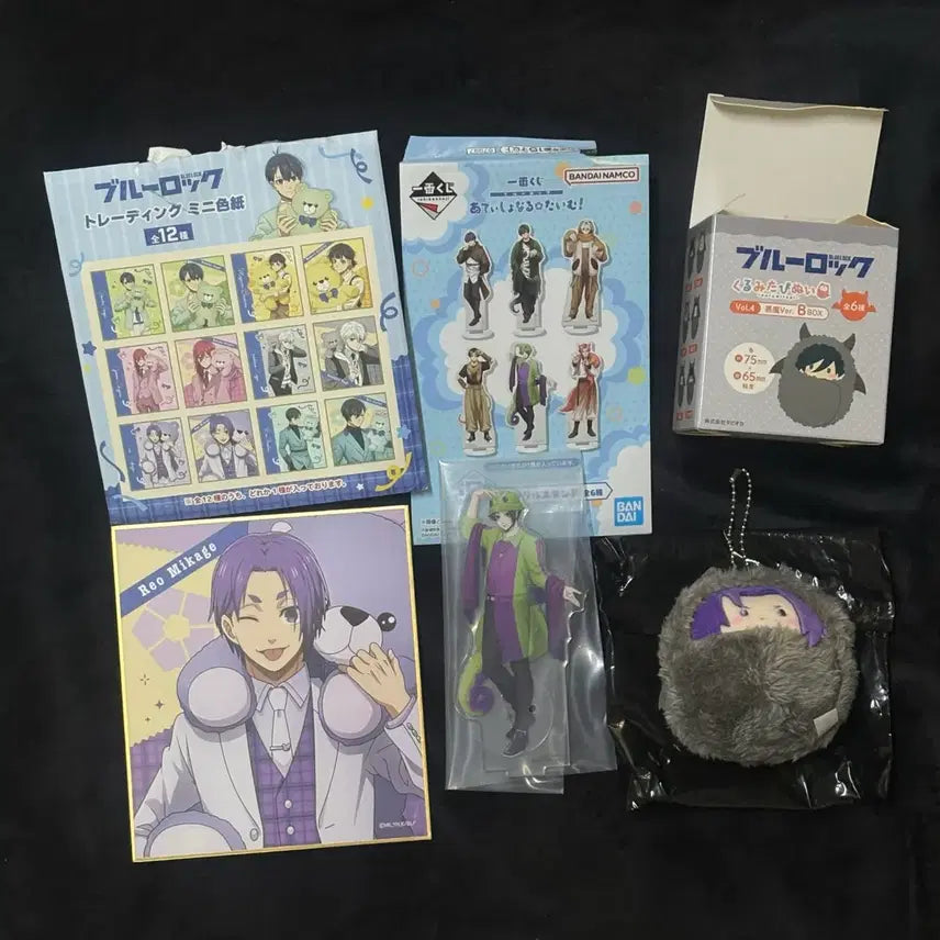 [BUNJANG] Blue Lock Reo Acrylic Stand, Shikishi, and Plush Bundle / 블루록 레오 일괄 쿠지 아크릴 스탠드 색지 악마 타피누이