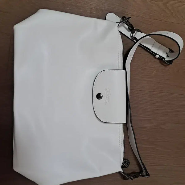 [BUNJANG] Longchamp Le Pliage Shoulder Bag White / 롱샴 플랍 숄더백 화이트