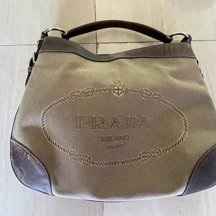 [BUNJANG] Prada Shoulder Bag Beige/Brown / 프라다 숄더백 베이지/브라운