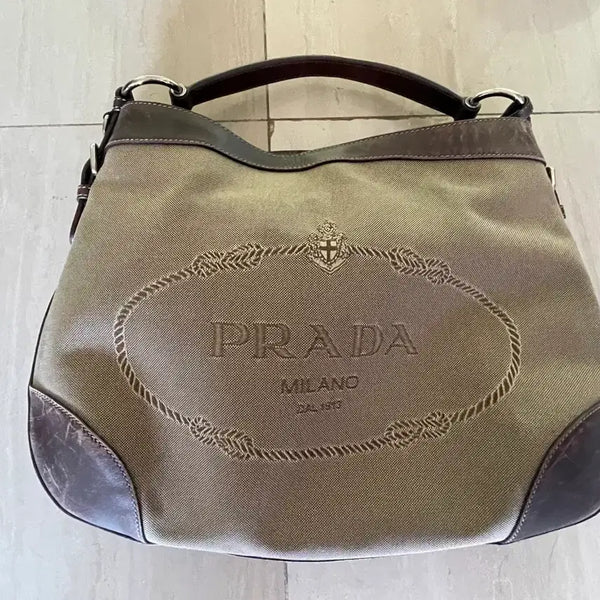 [BUNJANG] Prada Shoulder Bag Beige/Brown / 프라다 숄더백 베이지/브라운