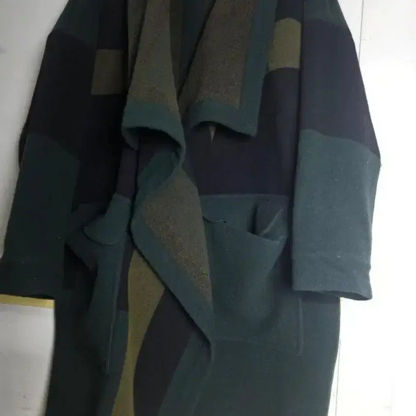 [BUNJANG] Burberry Brit Patchwork Coat Dark Green / 버버리 브릿 코트 다크 그린
