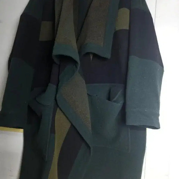 [BUNJANG] Burberry Brit Patchwork Coat Dark Green / 버버리 브릿 코트 다크 그린