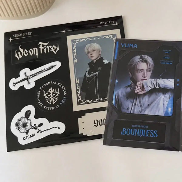 [BUNJANG] ENHYPEN Yuma VR Postcard POB + Weverse Shop Sticker Bundle Set / 앤팀 유마 브이알 엽서 특전 + 위온파 스티커 일괄