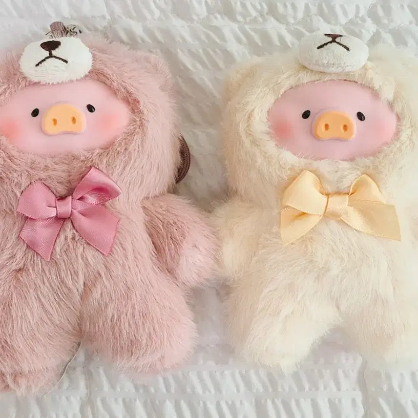 [BUNJANG] Ruru The Piggy Vintage Teddy Shop Pig Plush Toy Yellow/Pink (Full Set) / 루루 더 피기 빈티지 테디 샵 노랑,핑크 (풀구성)