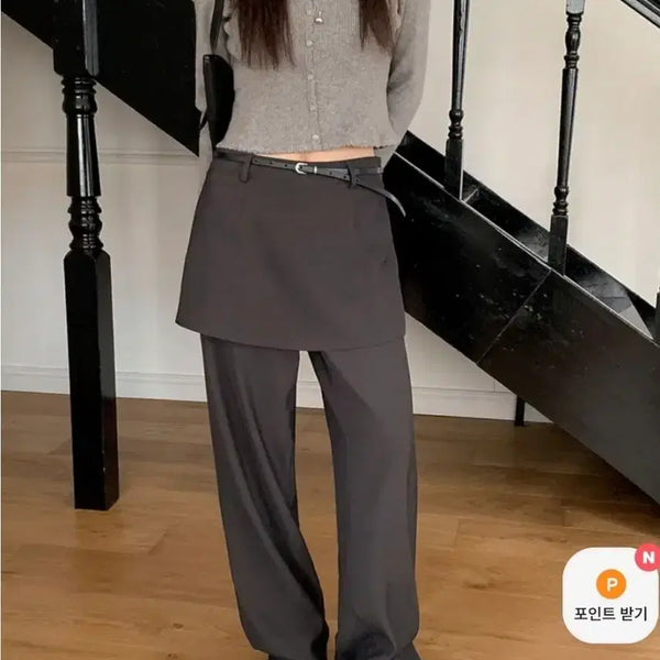 [BUNJANG] FRENCH OF Self-Produced Pennet Wide Skirt Pants Slacks / 프렌치오브 자체제작 페넷 와이드 치마바지 슬랙스팬츠