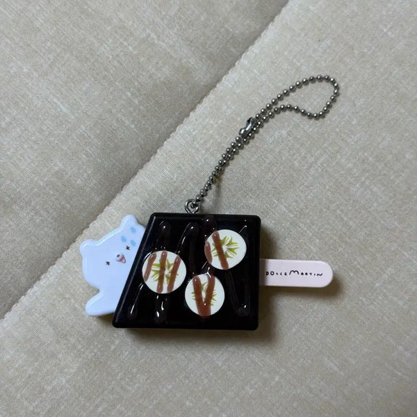 [BUNJANG] Dog Banana Chocolate Ice Cream Shape Keychain / 강아지 바나나초콜릿아이스크림 모양 키링