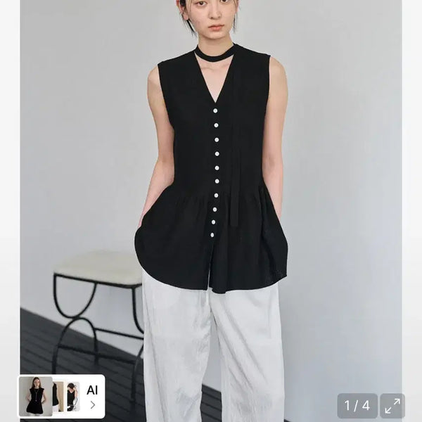 [BUNJANG] Hunch Flare Knit Vest Black / 헌치 플레어 니트 베스트 블랙