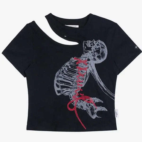 [BUNJANG] XTONZ Women's Liberty Skeleton Short Sleeve T-Shirt Size 1 / 엑스톤즈 우먼 리버티 스켈레톤 반팔 1사이즈