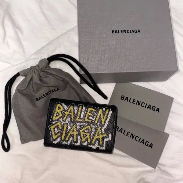 [BUNJANG] Balenciaga Graffiti Compact Wallet Black / 발렌시아가 그래피티 컴팩트 지갑 블랙
