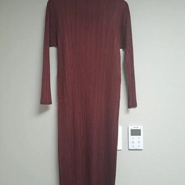 [BUNJANG] Pleats Please Burgundy Dress / 플리츠플리즈 버건디 원피스