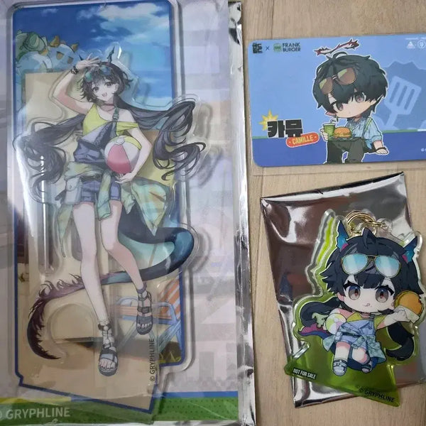 [BUNJANG] Arknights Endfield Frank Burger Acrylic Stand & Keyring with Redeem Code + Camus Photocard / 명일방주 엔드필드 프랭크버거 진천우 아크릴 스탠드 키링 리딤코드 카뮤 포토카드