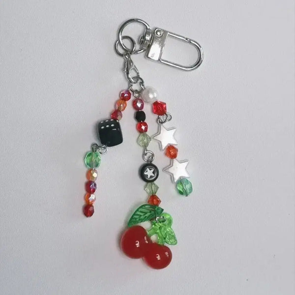 [BUNJANG] Handmade Cherry Bead Keychain / 수제) 체리 비즈키링 가방 에어팟 고리 키링