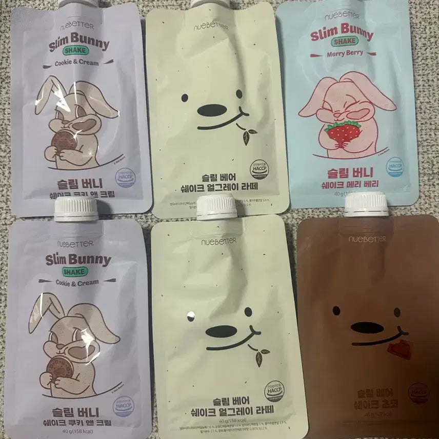 [BUNJANG] New Better Slim Bunny Bear Shake (4 Flavors) / 뉴베러 슬림 버니 베어 쉐이크 ( 얼그레이 라떼, 메리 베리, 초코, 쿠키 앤 크림)