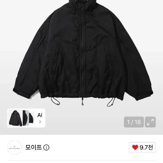 [BUNJANG] Moif City Dweller Insulated Parka Black / 모이프 CITY DWELLER INSULATED PARKA / BLACK