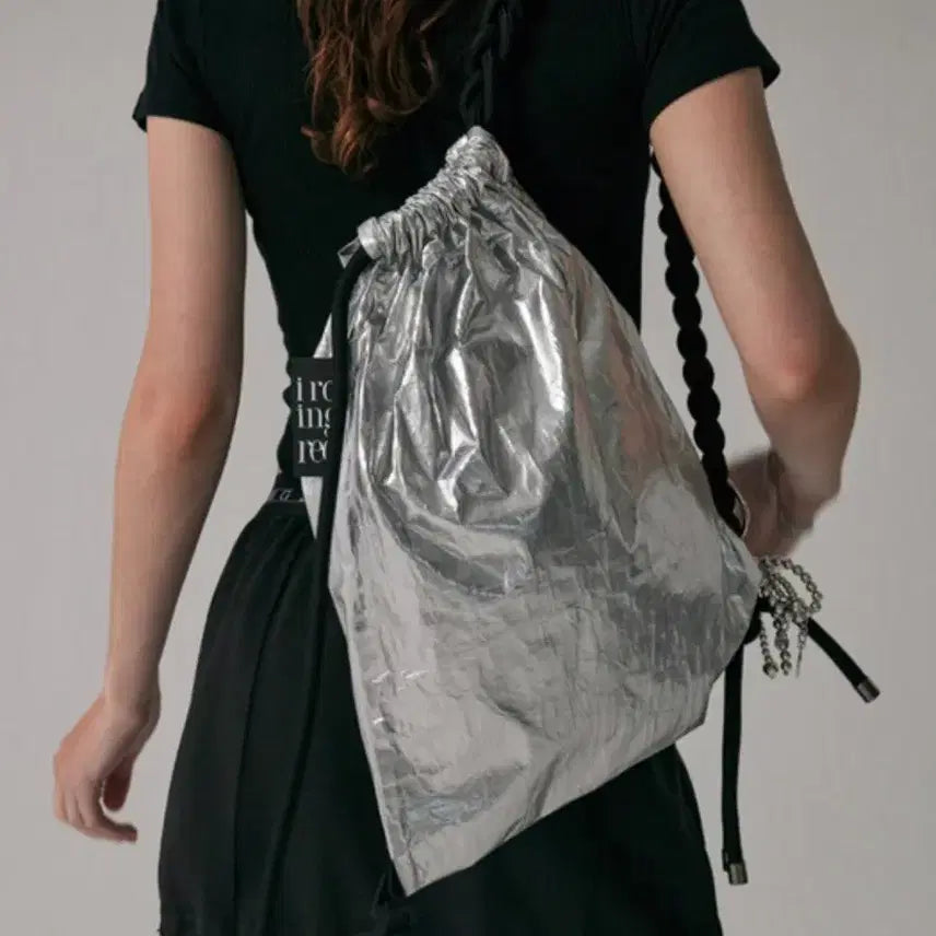 [BUNJANG] Trimingbird Shining String Backpack Silver / 새상품) 트리밍버드 샤이닝 스트링 백팩 실버 가방 짐색 여름백팩